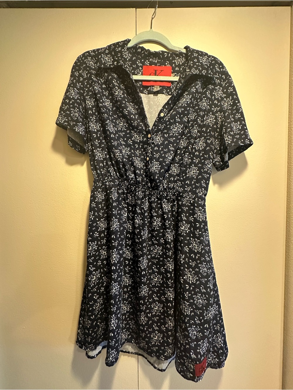 Calvin Klein Jeans Navy Floral Button-Front Tunic Dress